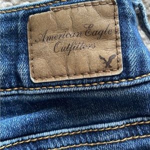 American Eagle ripped blue jean shorts